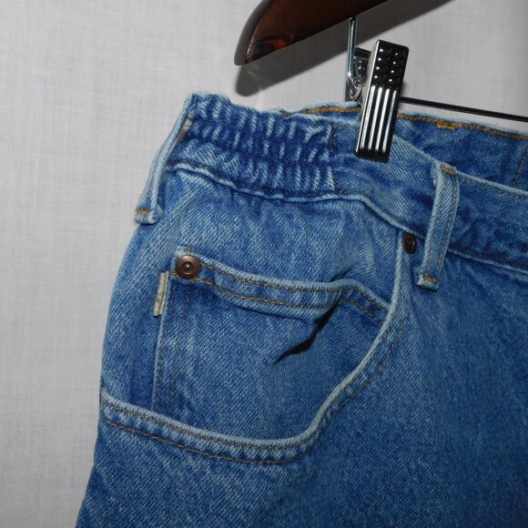 VTG LL Bean Mens 42 x 32 Plaid Flannel Lined Comfort Waist Denim Blue Jeans - Picture 6 of 13